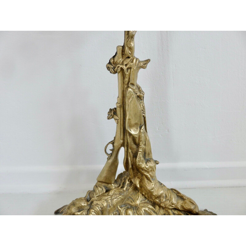 Suporte para guarda-chuva vintage em bronze Art Deco, França 1920