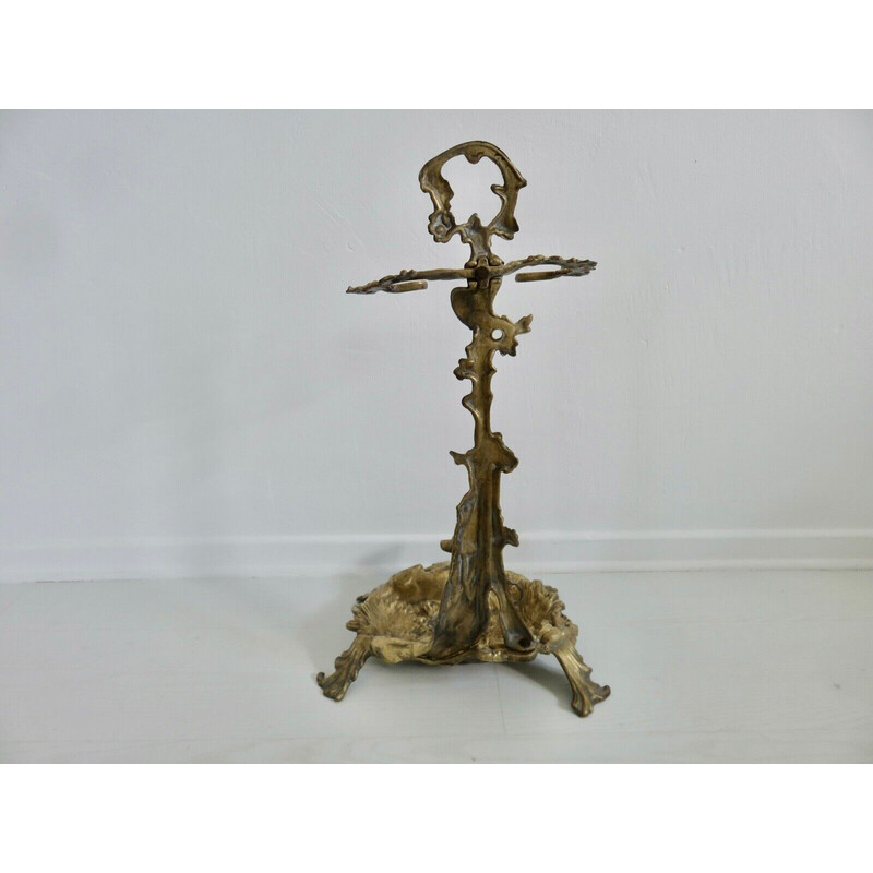 Vintage Art Deco bronze umbrella stand, France 1920