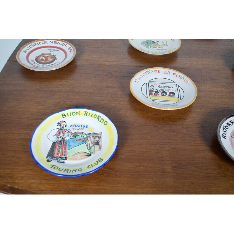 Set of 8 vintage italian plates by Ceramica Artistica Solimene