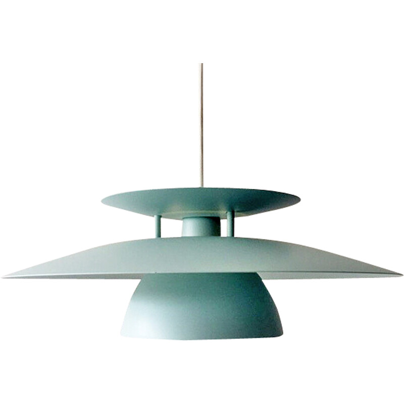 Danish vintage layered metal pendant lamp, 1980s