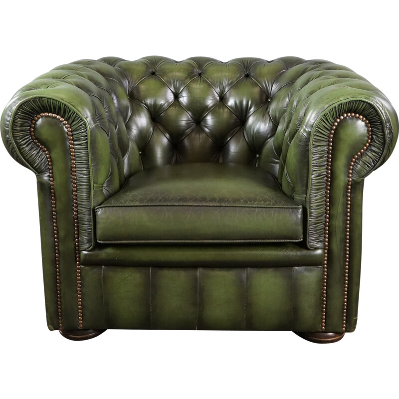fauteuil Chesterfield - cuir vert