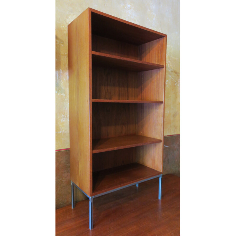 Vintage bramin danish teak bookshelf with steel feet - 1960s