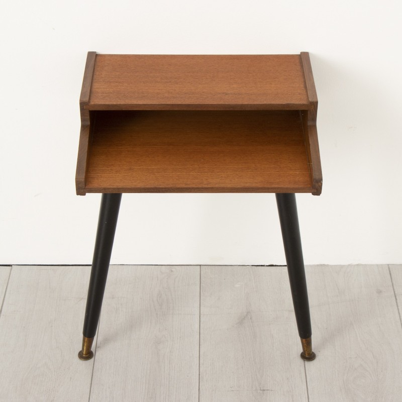 Pair of mid century wall mounted teak night stands, 1960