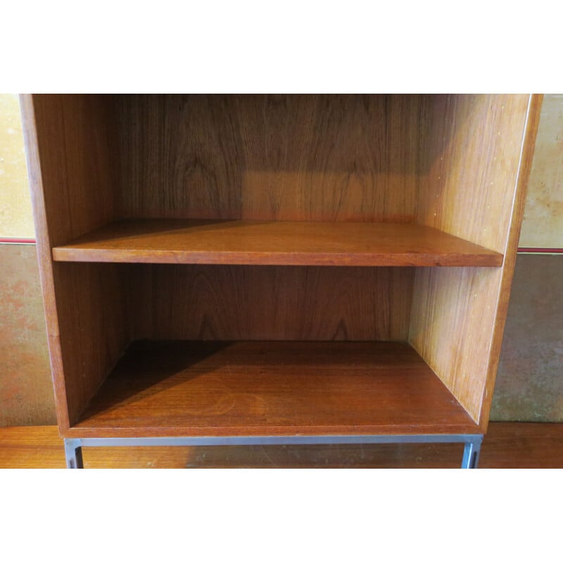 Vintage bramin danish teak bookshelf with steel feet - 1960s