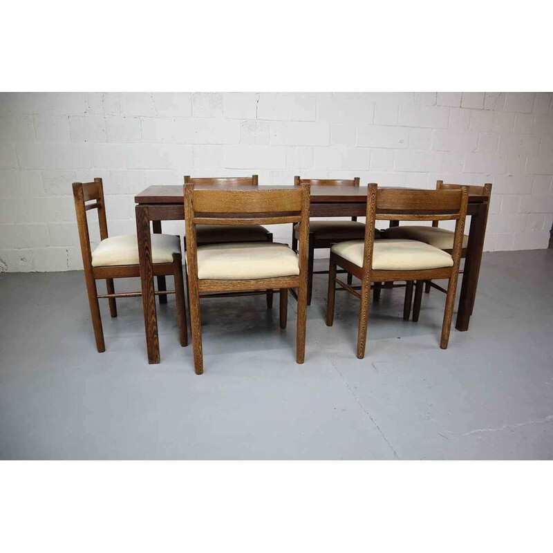 Tavolo da pranzo allungabile vintage in legno Wengé, anni '60