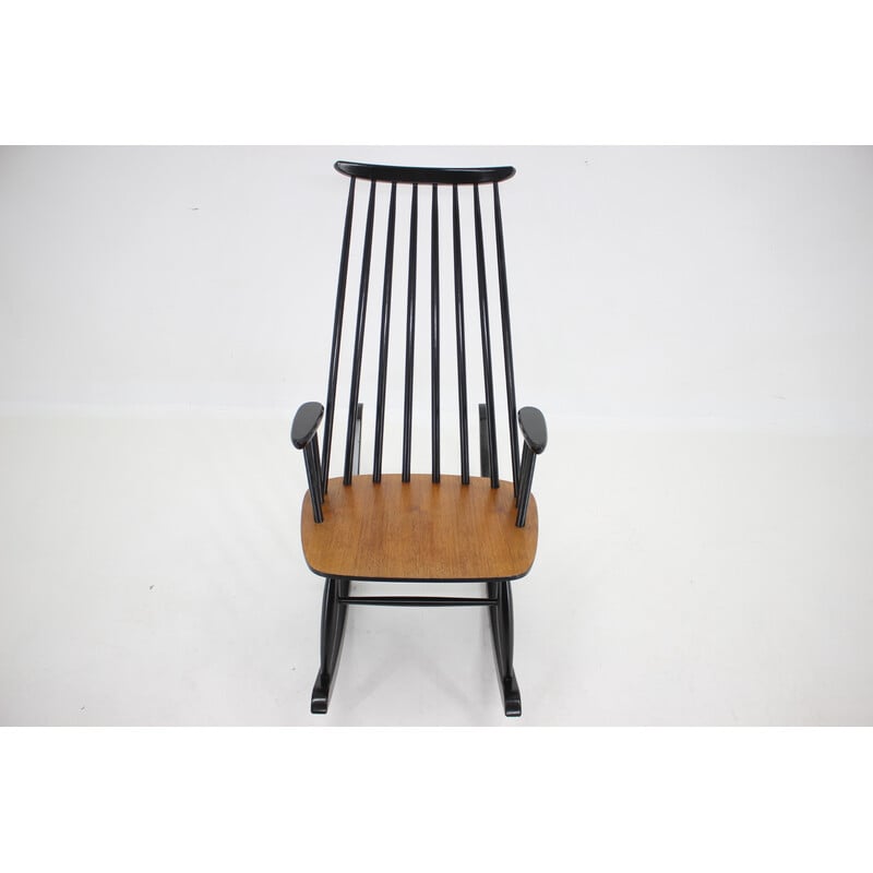 Vintage beechwood rocking chair by Varjosen Puunjalostus, Finland 1960s