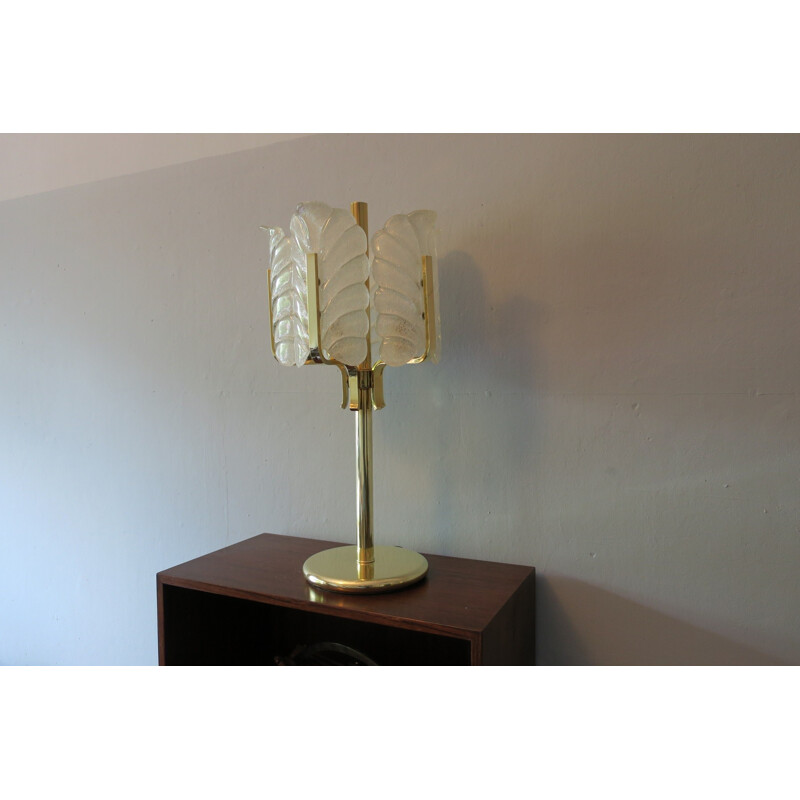 Carl Fagerlund for Orrefors acanthus leaf table lamp - 1960s