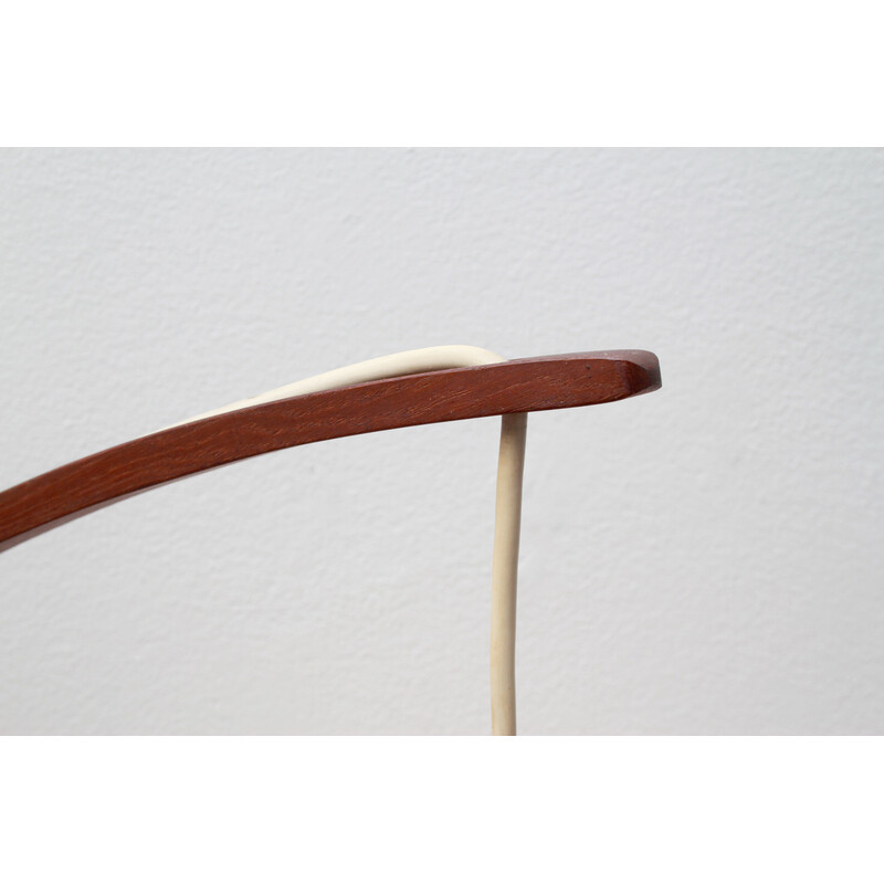 Aplique vintage boomerang en teca y opalglass, años 60