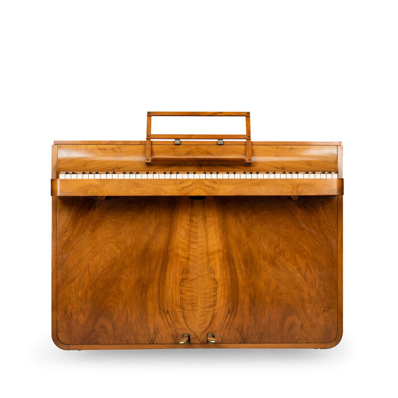 Vintage Deense piano in walnoot door Louis Zwicki, 1960