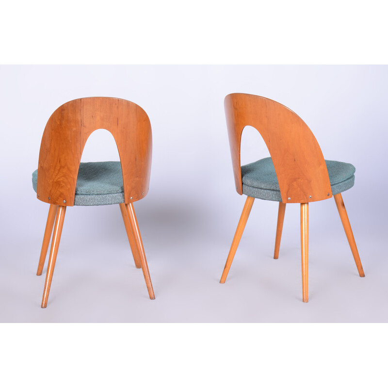 Set di 4 sedie da sala da pranzo vintage in legno di faggio di Antonin  Suman