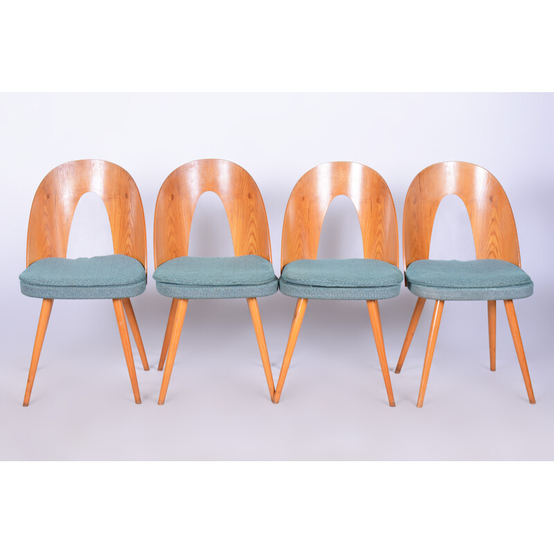 Set of 4 vintage Bauhaus chairs in ashwood by Antonin Suman, Czechia 1930s