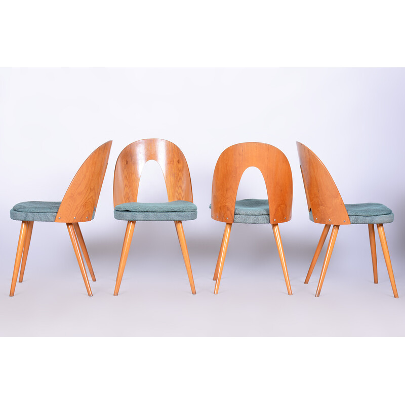 Ensemble de 4 chaises Bauhaus vintage en bois de frêne par Antonin Suman, Tchécoslovaquie 1930