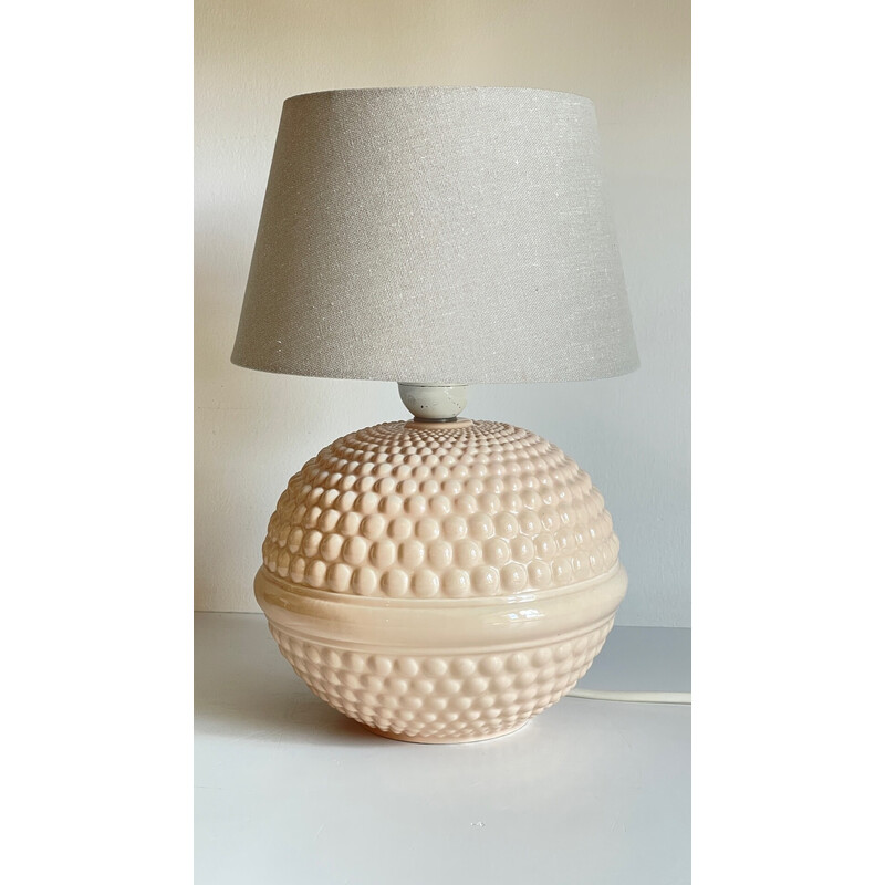 Vintage-Lampe aus rosa Keramik, 1990