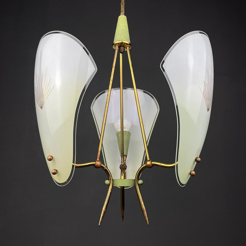 Vintage brass chandelier, Italy 1950s