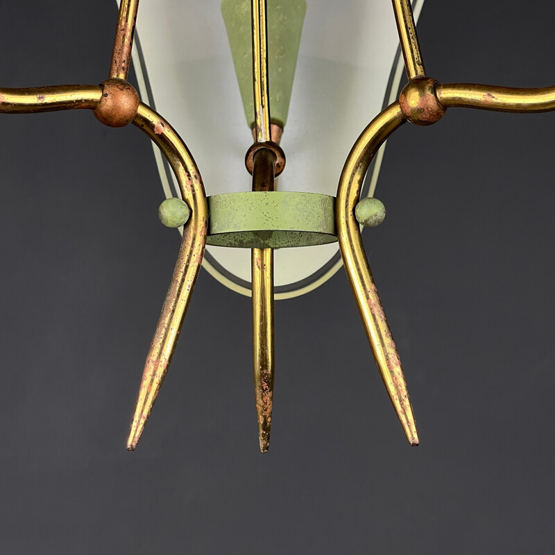 Vintage brass chandelier, Italy 1950s