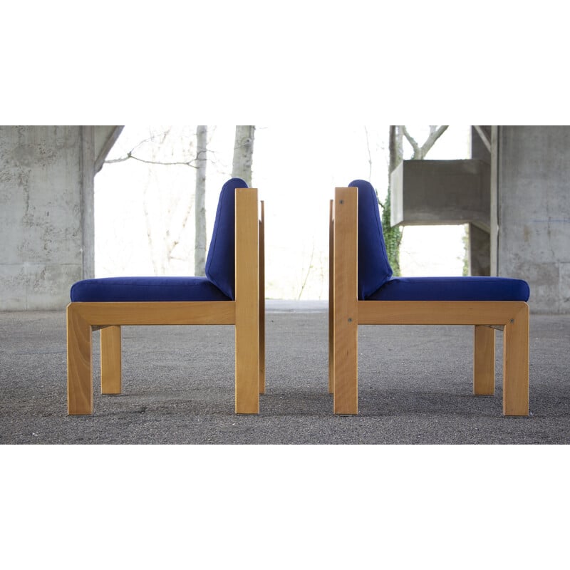 Pair of vintage beechwood armchairs by André Sornay for Sornay, 1960