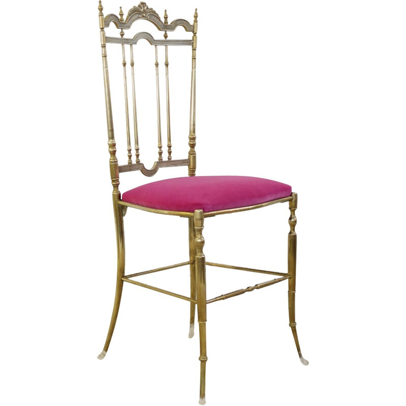 Set of 6 Chiavari chairs in gilded and polished brass - 1950s