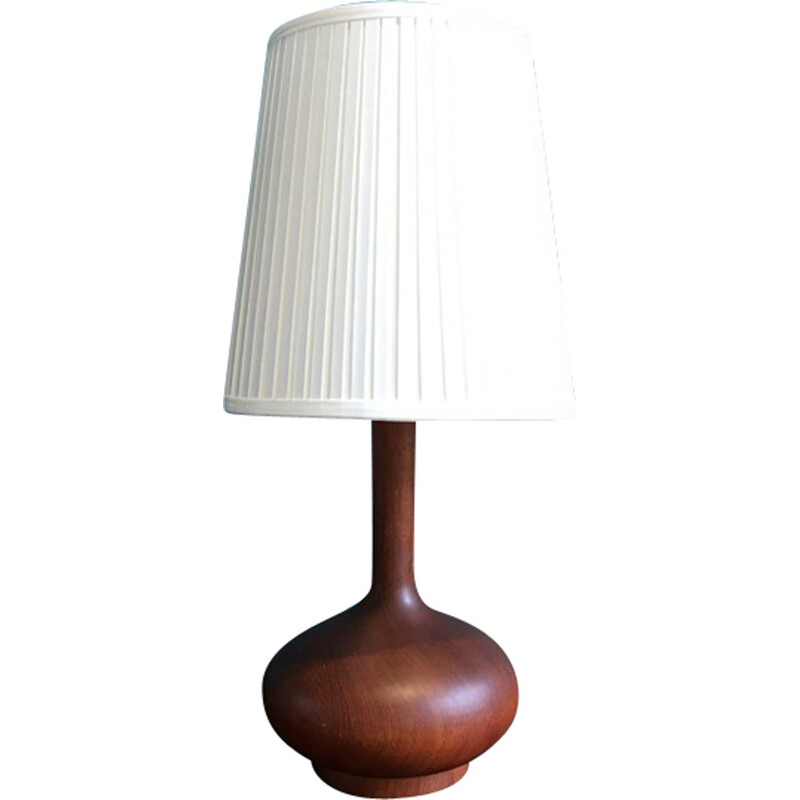 Lampe de table vintage en bois teck Scandinave - 1960