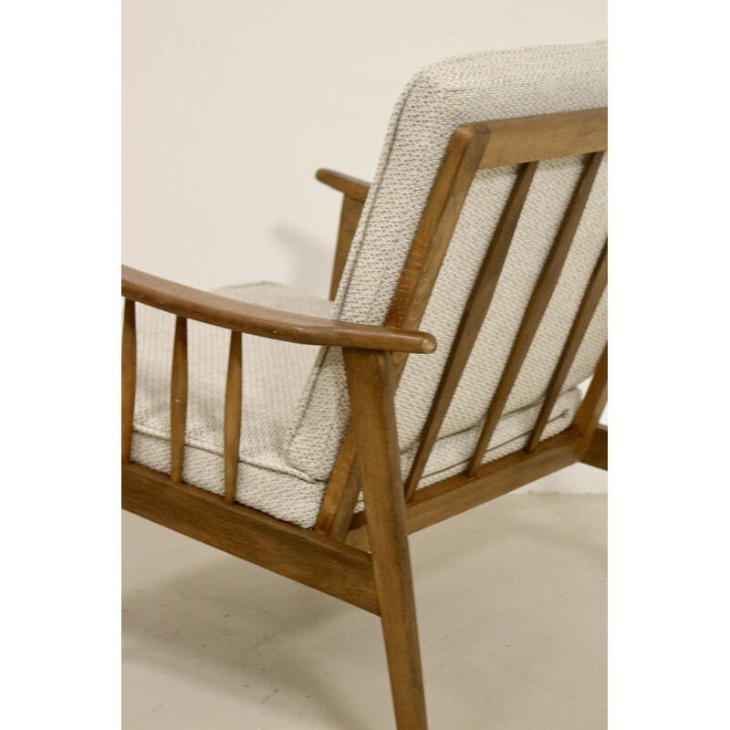 Scandinavische vintage beukenhouten fauteuil, 1960