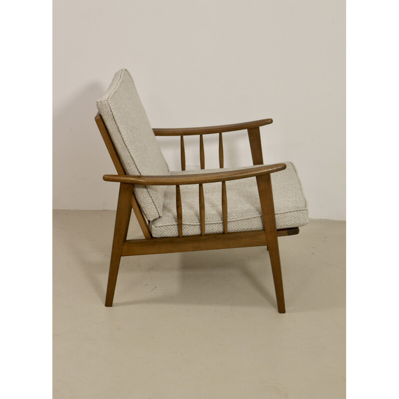 Scandinavische vintage beukenhouten fauteuil, 1960