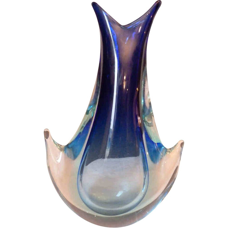 Blue tone Murano glass vase - 1960s