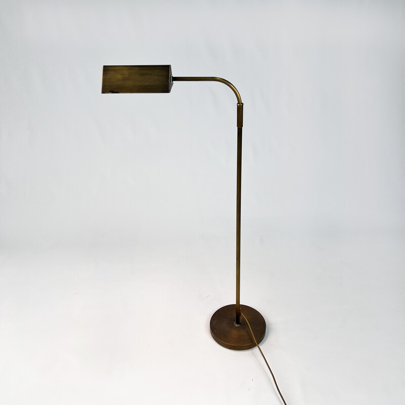 Vintage messing en stalen vloerlamp, 1960