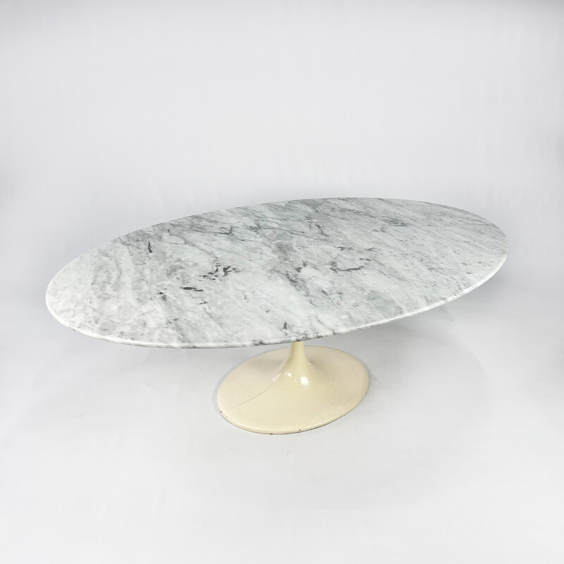 Table vintage ovale en marbre, Italie 1960