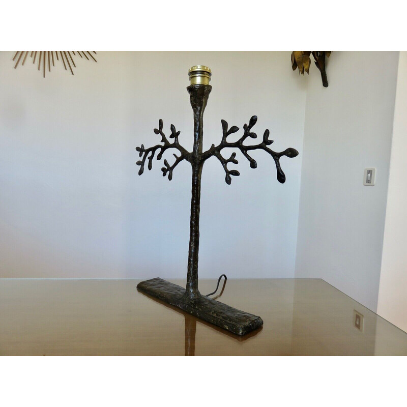 Vintage lamp model "olive tree" in bronze by Gäetan Malphettes and Dorota Dabrowska, France 2000