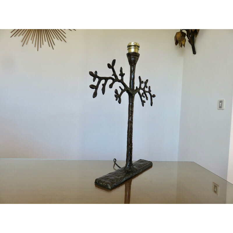 Vintage lamp model "olive tree" in bronze by Gäetan Malphettes and Dorota Dabrowska, France 2000