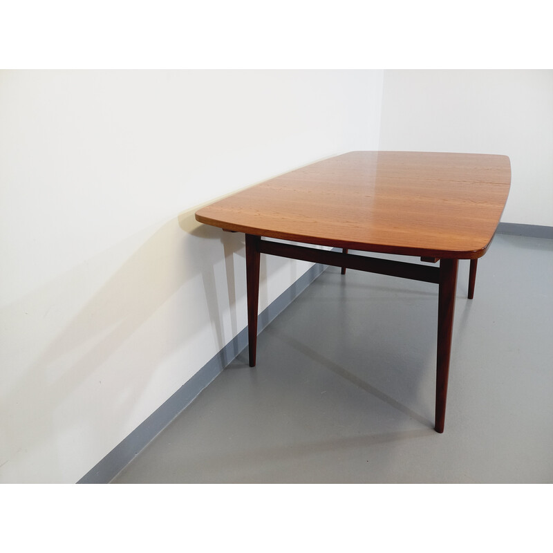 Scandinavian vintage teak table with extensions, 1950-1960