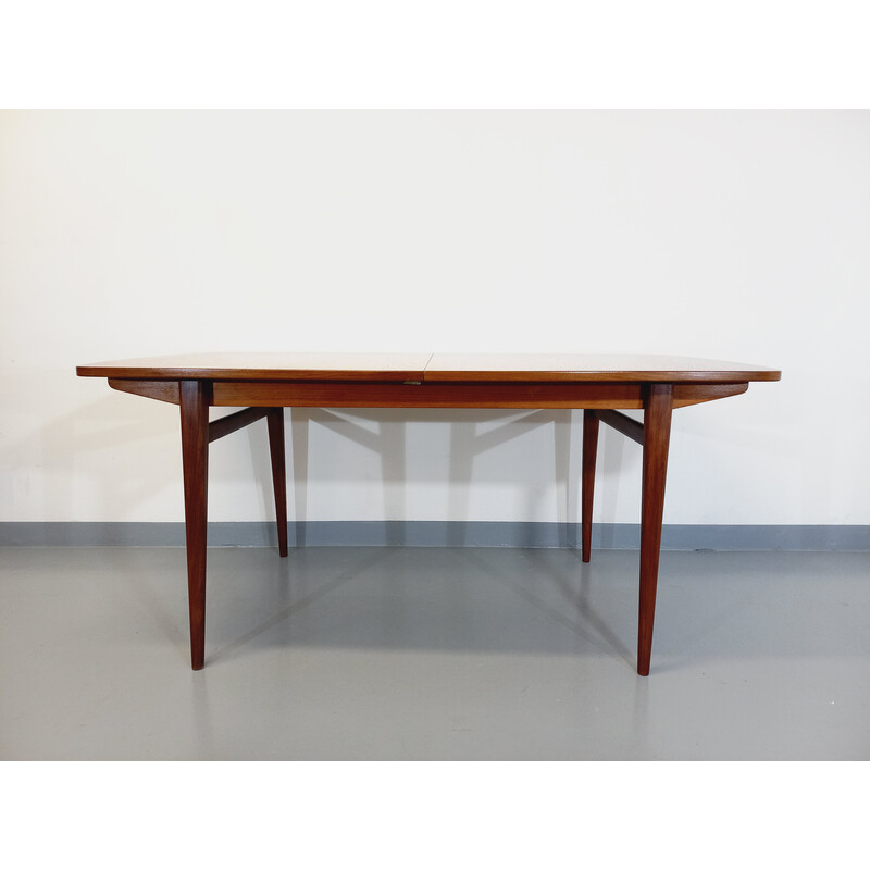 Scandinavische vintage teakhouten tafel met verlengstukken, 1950-1960