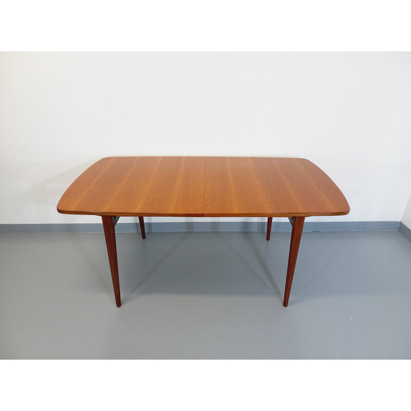 Scandinavische vintage teakhouten tafel met verlengstukken, 1950-1960