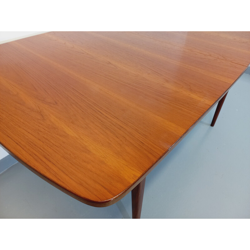 Scandinavische vintage teakhouten tafel met verlengstukken, 1950-1960