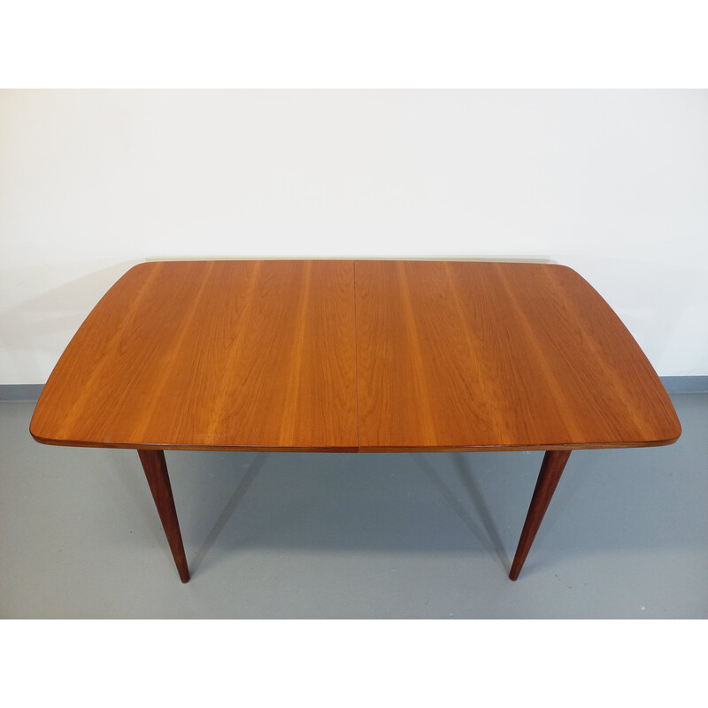 Scandinavian vintage teak table with extensions, 1950-1960