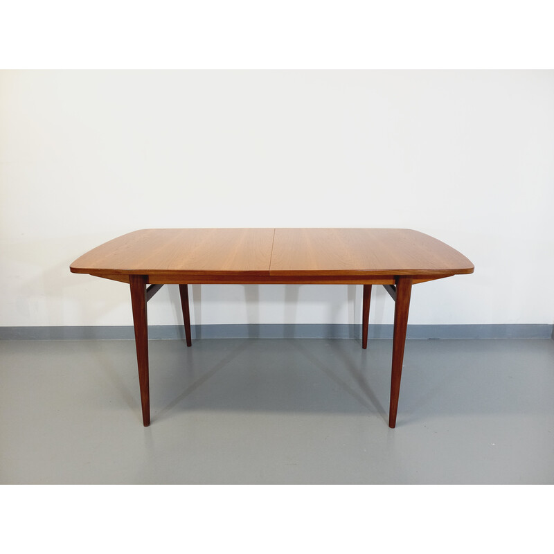 Scandinavian vintage teak table with extensions, 1950-1960