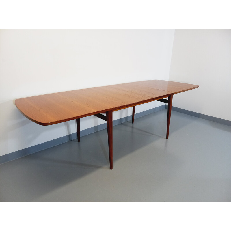 Scandinavian vintage teak table with extensions, 1950-1960