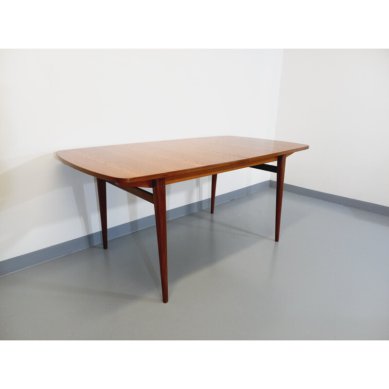 Scandinavian vintage teak table with extensions, 1950-1960