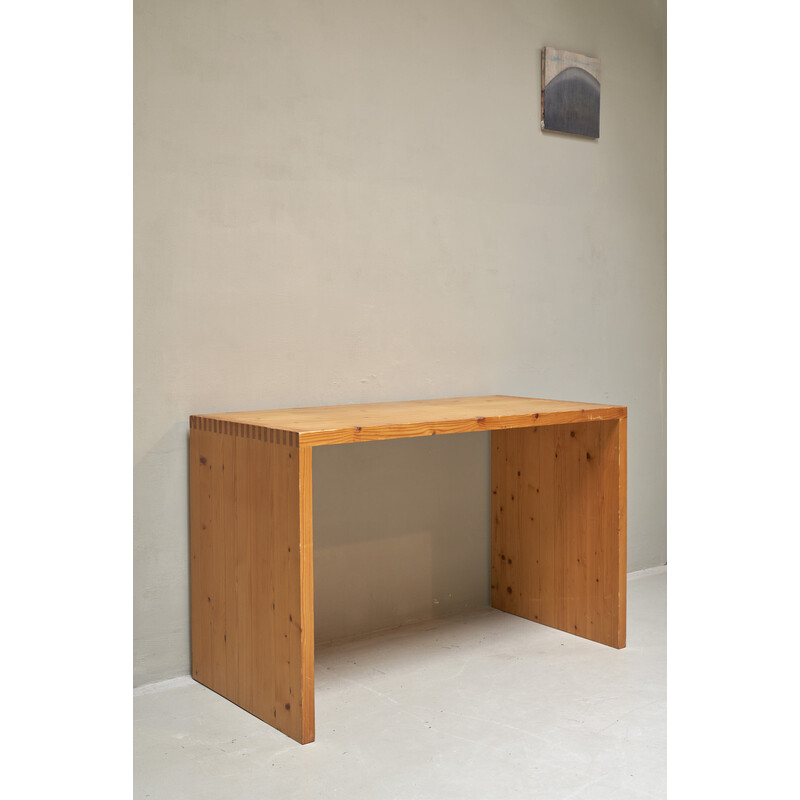 Vintage pine desk by Ate Van Apeldoorn for Houtwerk Hattem, Netherlands 1970