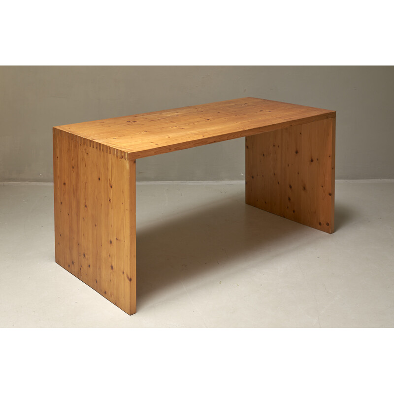 Vintage solid pine desk by Ate Van Apeldoorn for Houtwerk Hattem, Netherlands 1970