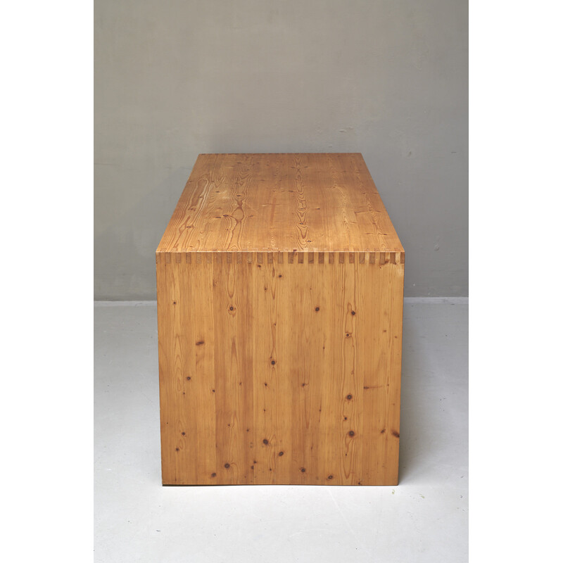 Vintage solid pine desk by Ate Van Apeldoorn for Houtwerk Hattem, Netherlands 1970