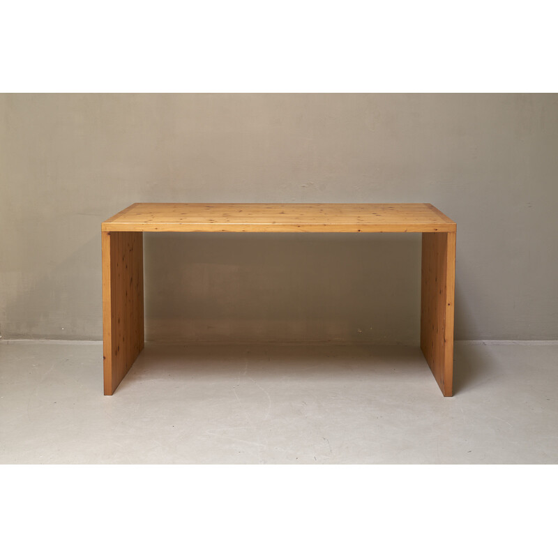 Vintage solid pine desk by Ate Van Apeldoorn for Houtwerk Hattem, Netherlands 1970