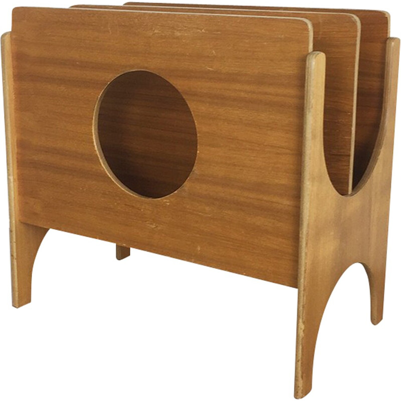 Danish walnut magazine rack - 1970s