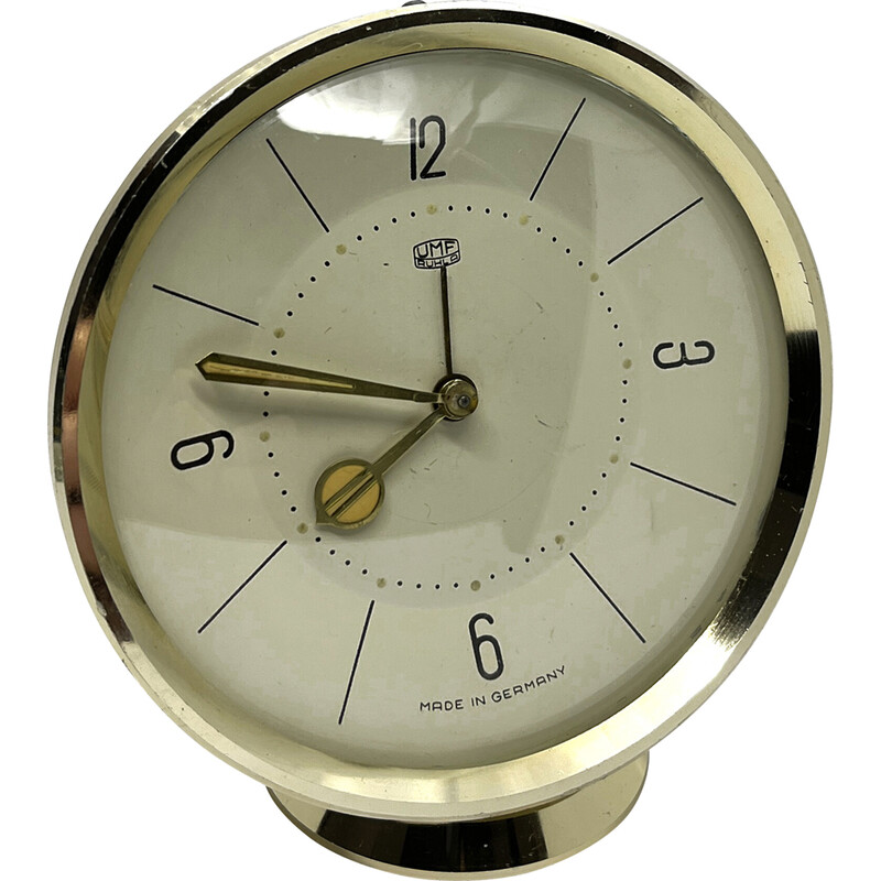 Vintage brass alarm clock by Umf Ruhla, Germany 1960s