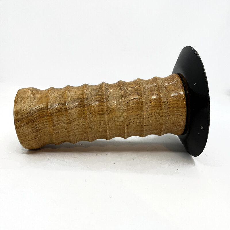 Vintage candlestick in wood and steel, Germany