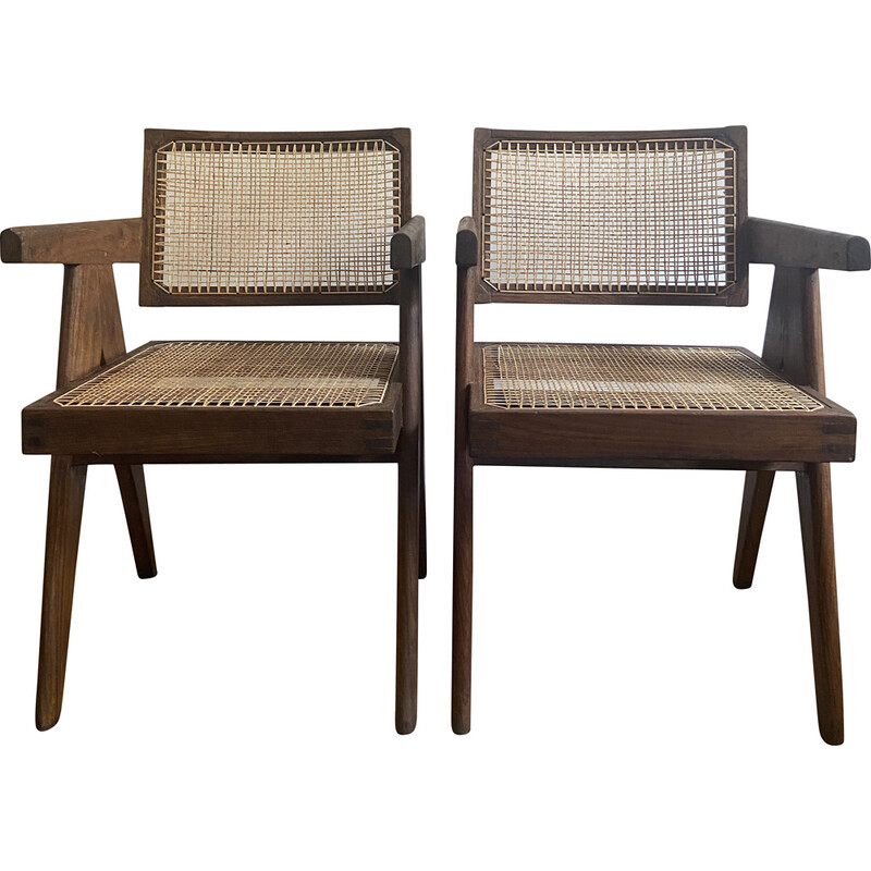 Sedie da ufficio vintage di Pierre Jeanneret, 1960