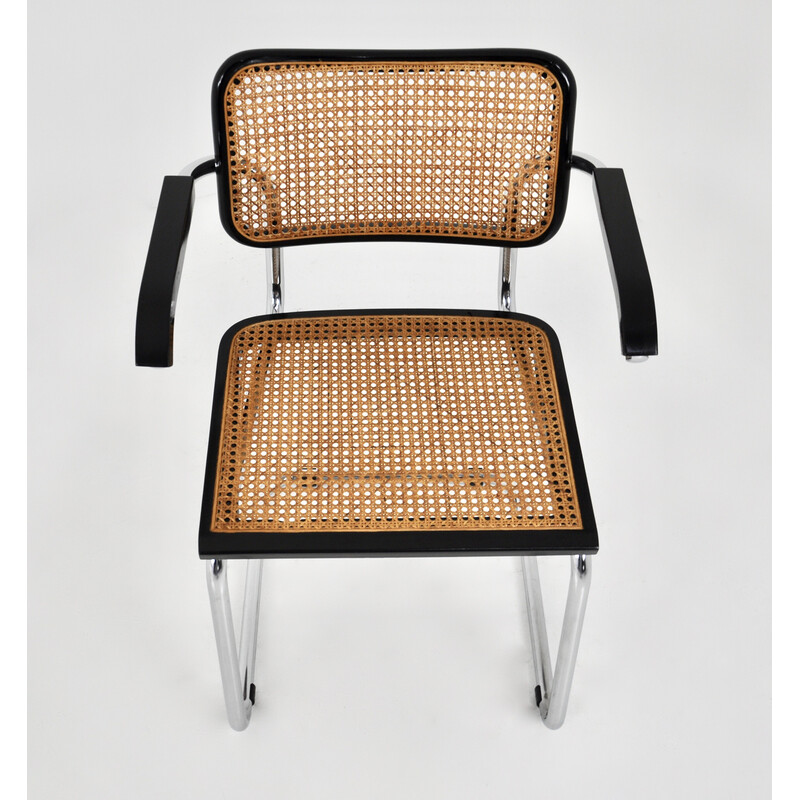 Set of 6 vintage metal and wood chairs by Marcel Breuer