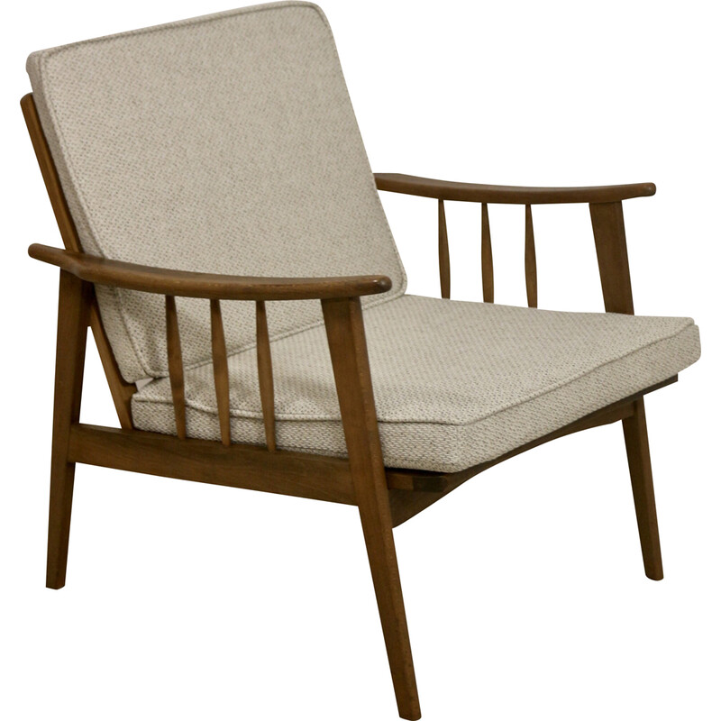 Scandinavian vintage beechwood armchair, 1960