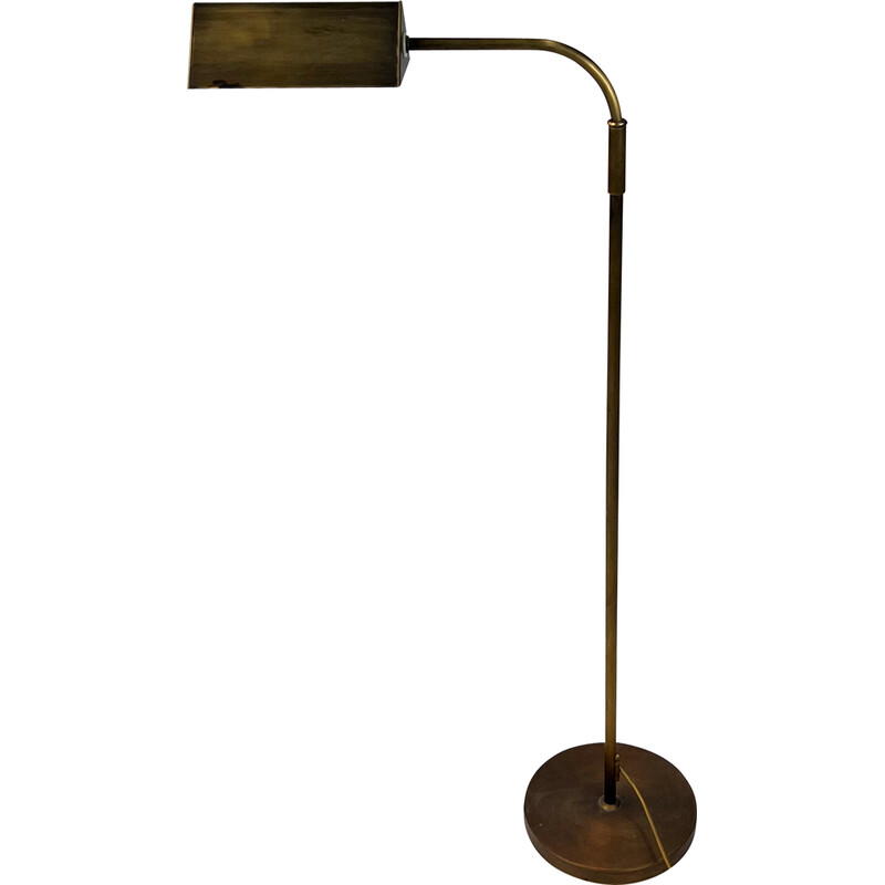 Vintage brass and steel floor lamp, 1960