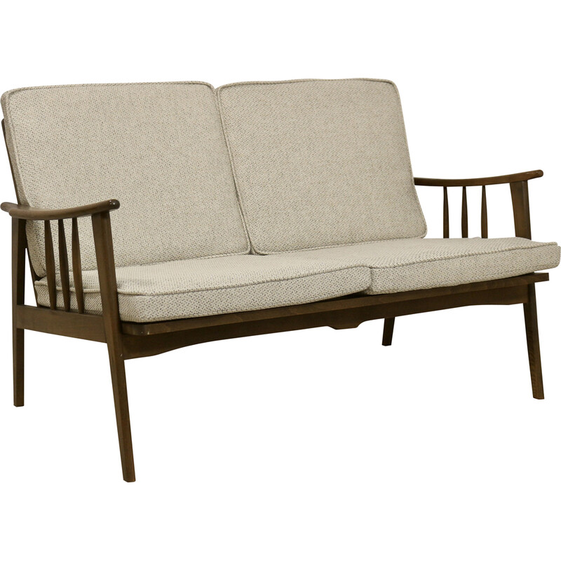 Scandinavian 2 seater vintage sofa in beechwood, 1960