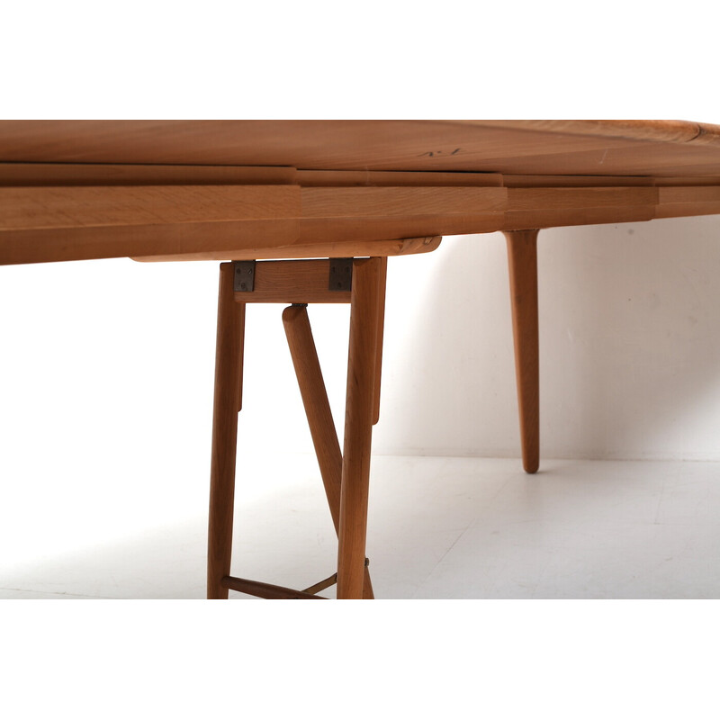 Mesa de comedor vintage de madera de roble de Henning Kjaernulf para Sorø Stolefabrik, años 60